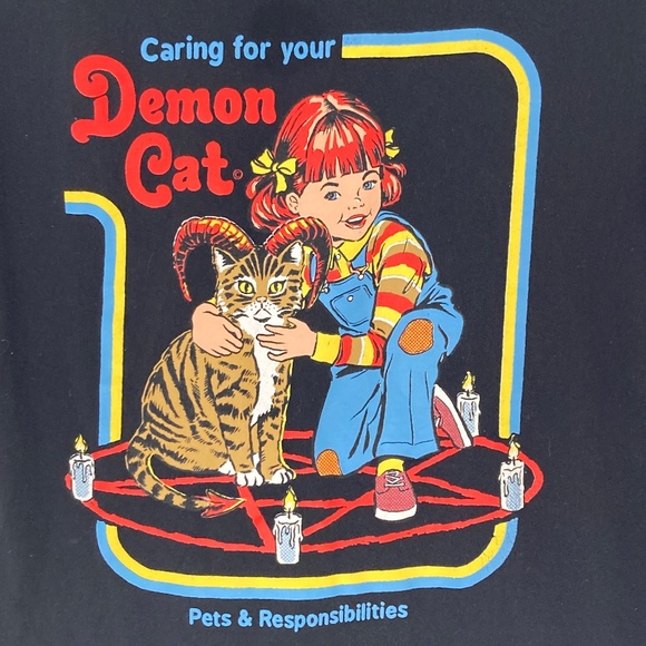 Steven Rhodes Tops - ♻️ $5 BIN  Steven Rhodes demon cat black t-shirt